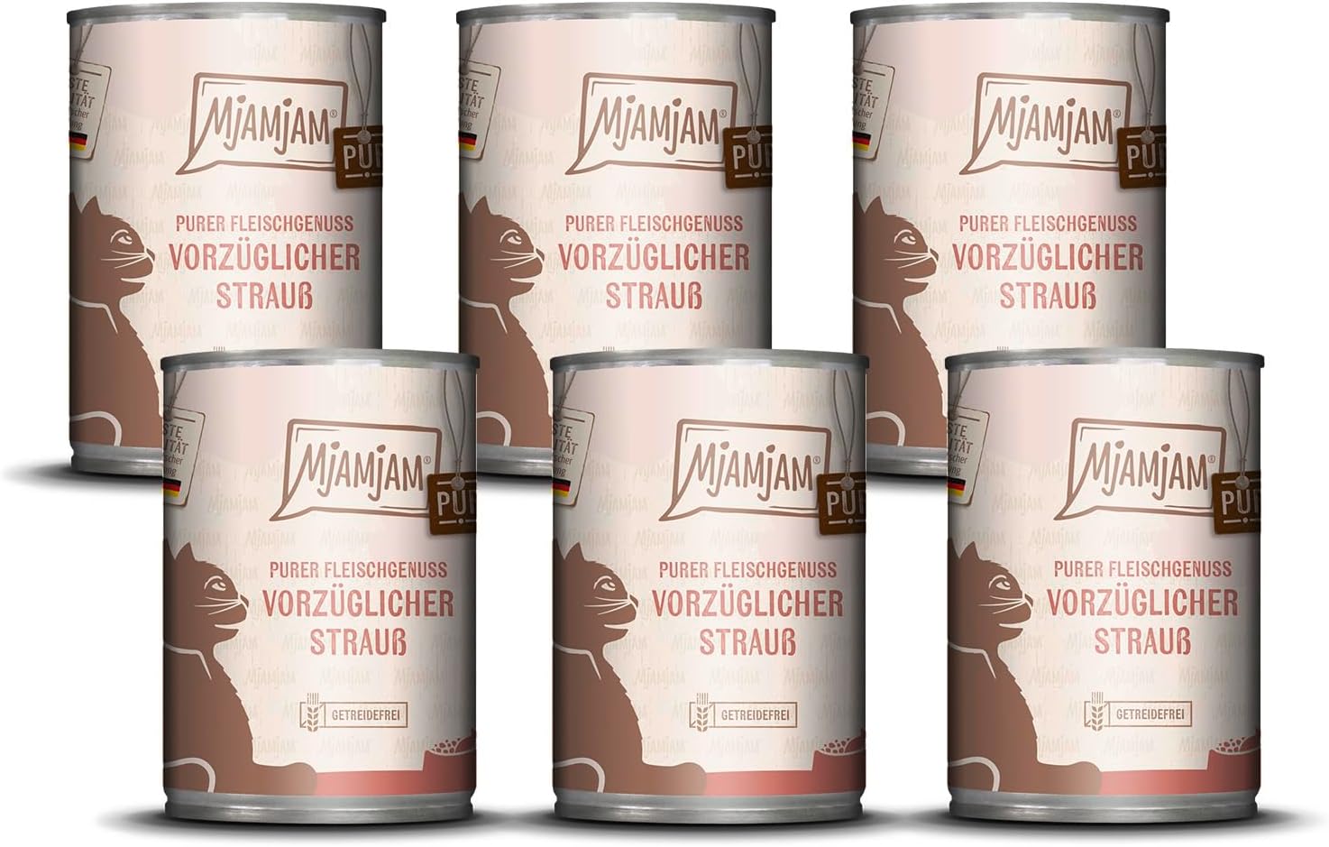 Detalle de MjAMjAM Czysta mięsna przyjemność – mokra karma ze strusiem, 6 × 400 g