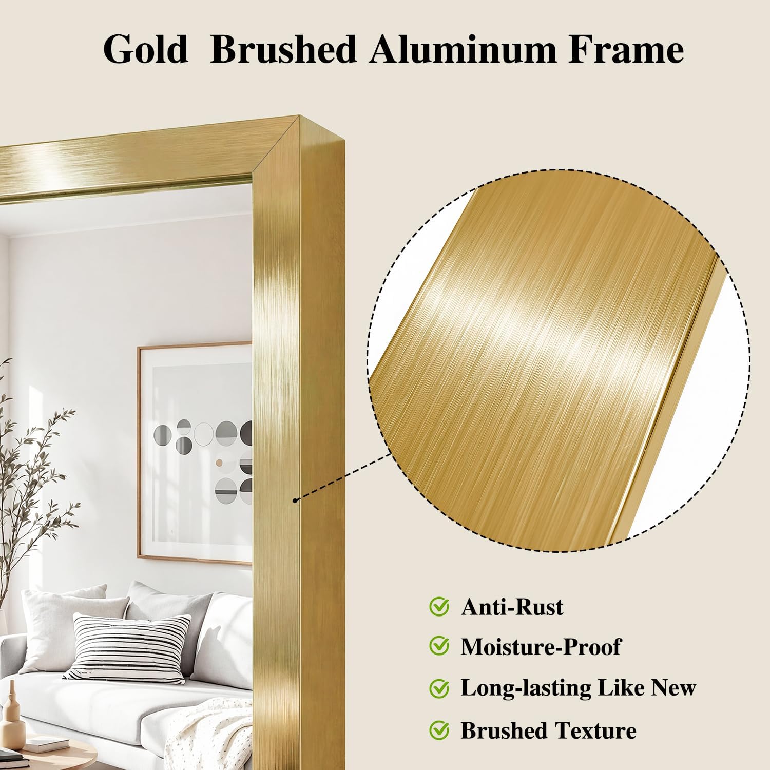 Detalle de Koonmi Wall Mirror, 30 x 55 Inches