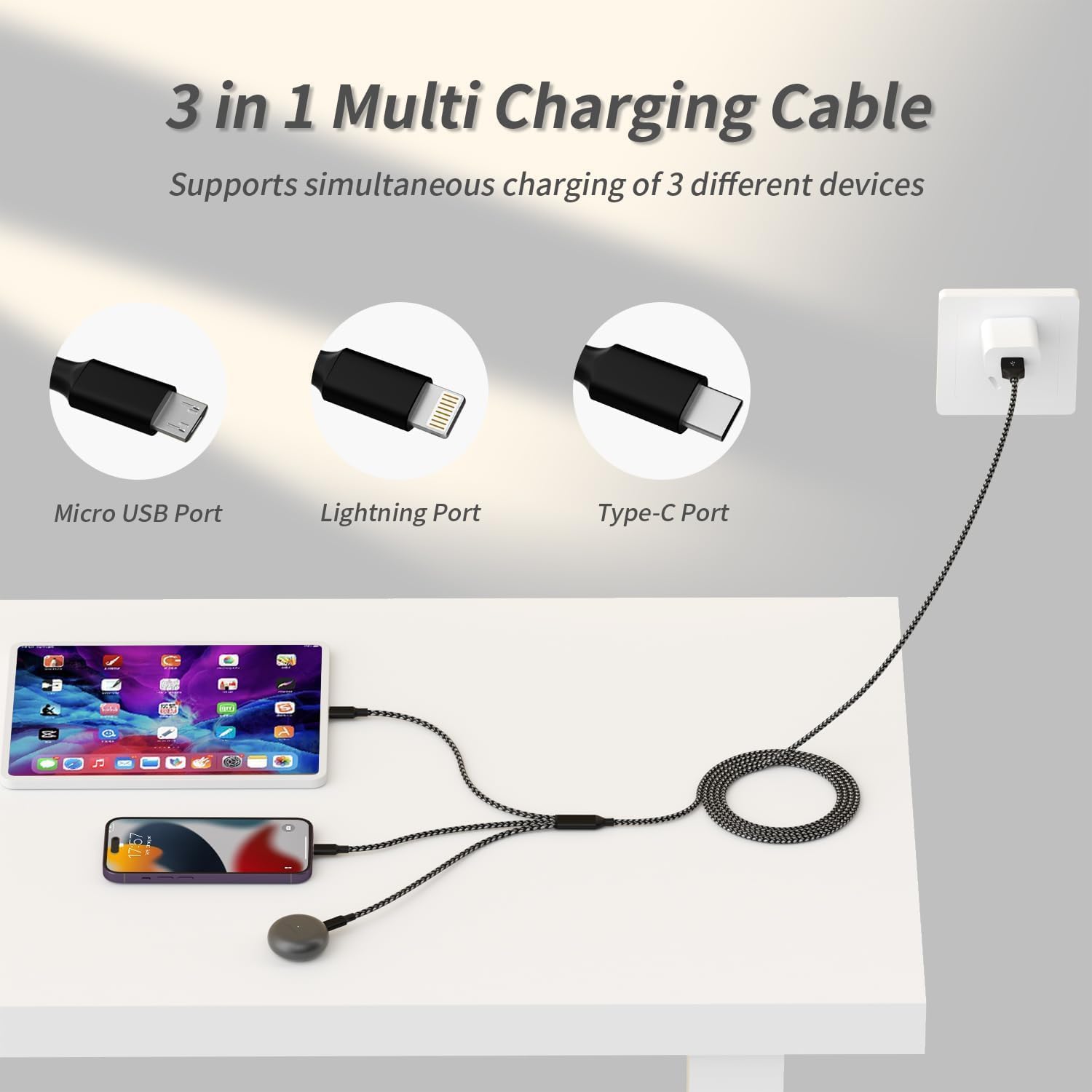 Detalle de IDISON Multi Charging Cable 4FT 3-in-1