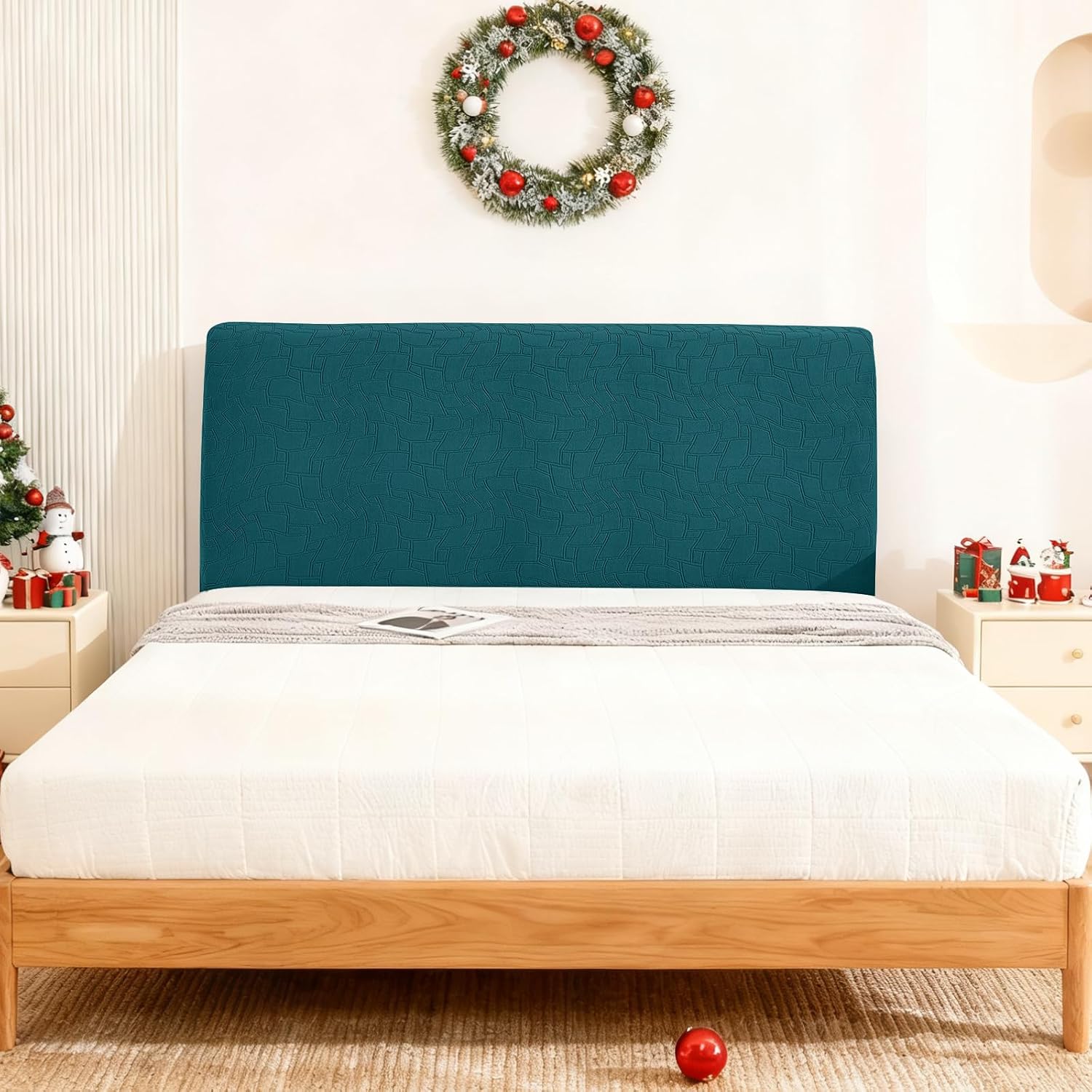 Detalle de Ystyle Copri testiera letto per materasso matrimoniale/singolo elasticizzato da 180 cm, verde scuro