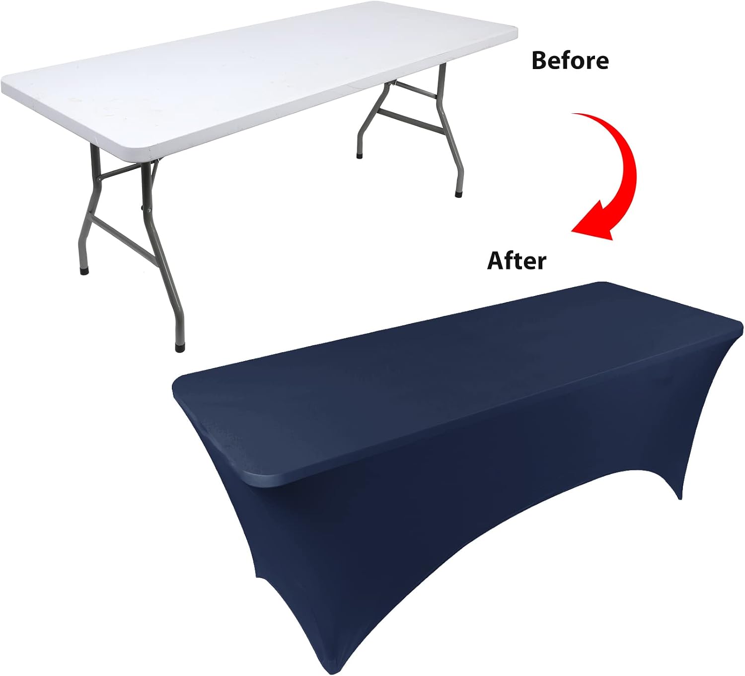 Thumbnail 2 de BDDC 6ft Stretch Spandex Fitted Table Cloth for 6 Foot Tables