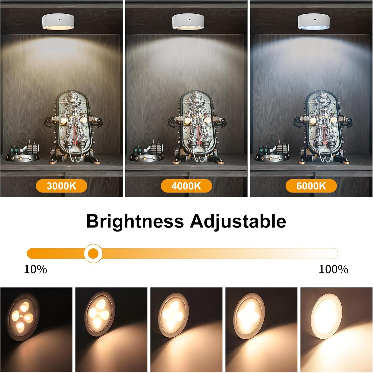 Detalle de Xuolder Battery-Operated Picture Lights 3-Pack