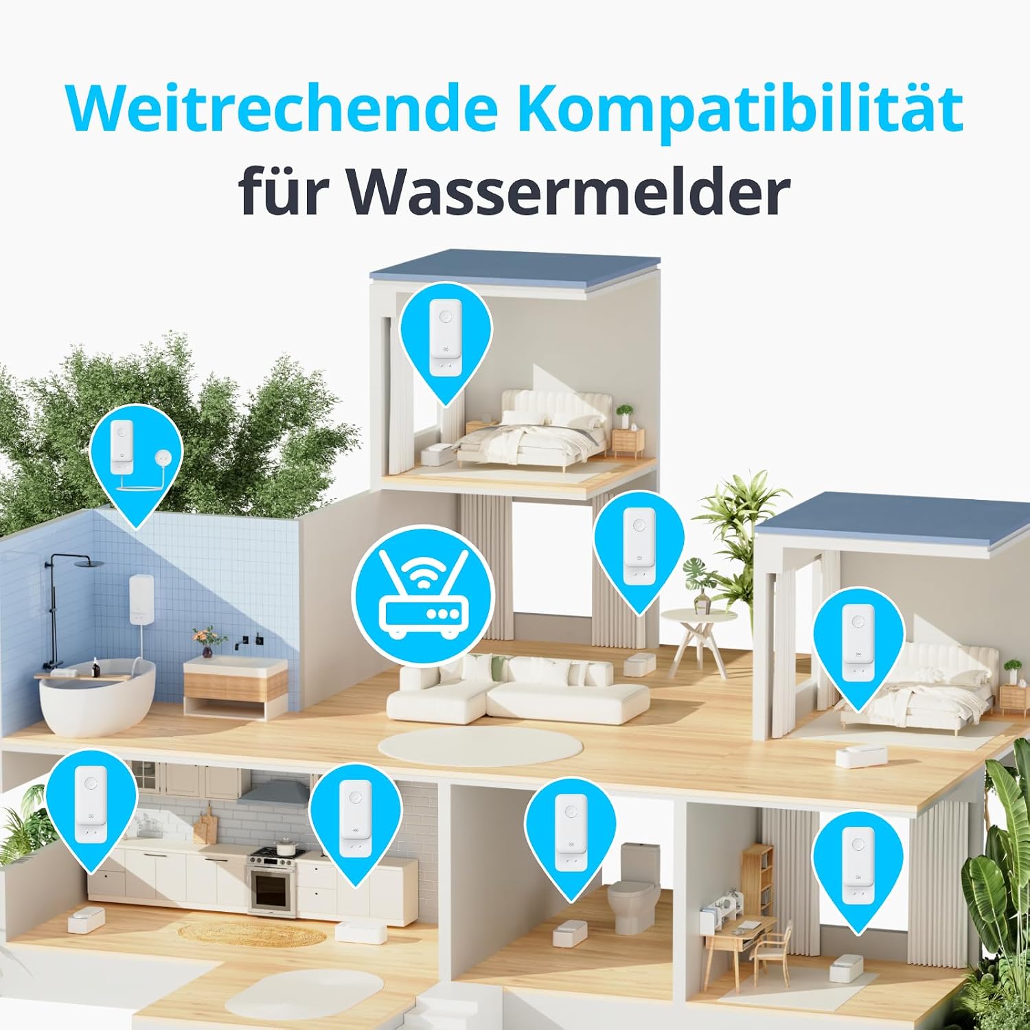 Detalle 1 de SwitchBot WLAN Wassermelder 3er Pack