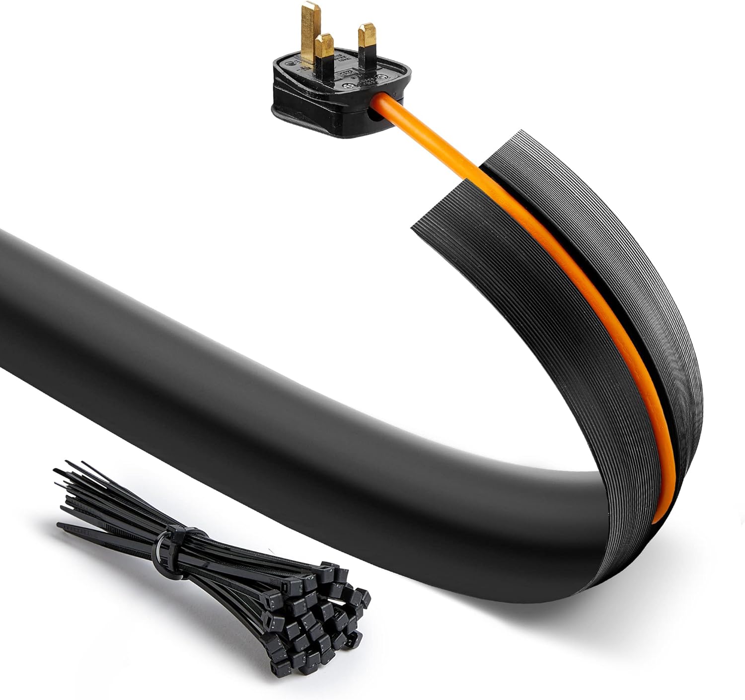 Deeba UK Medium Duty Floor Cable Cover Protector with Non-Slip Base & Cable Ties (4m)