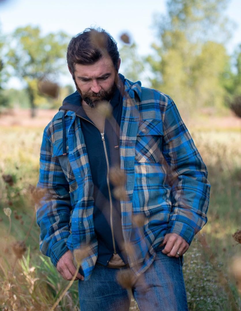 Detalle de Legendary Whitetails Mens Plaid Flannel Shirt Jacket Quilted with Hood Polyfill Insulated Shacket