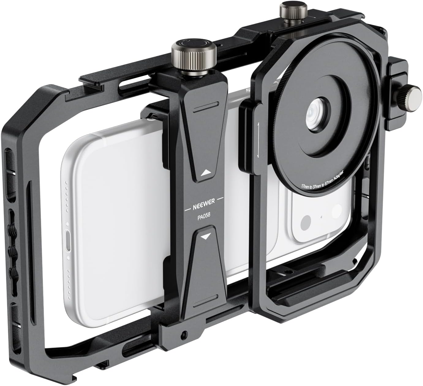 NEEWER stabilizzatore universale per gabbia del telefono con anello adattatore filtro (17–37 mm e 67 mm)