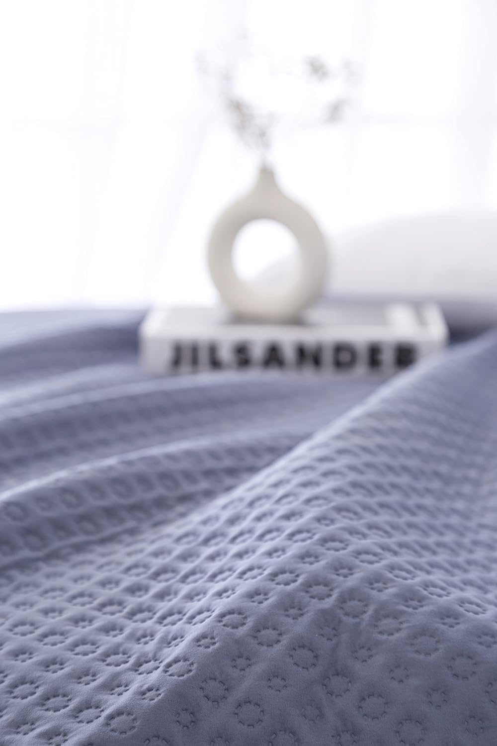 Thumbnail 4 de Todocama Couvre-lit Fin avec Motif Piquet — Housse de Couette Multifonction 250 x 260 cm, bleu grisâtre