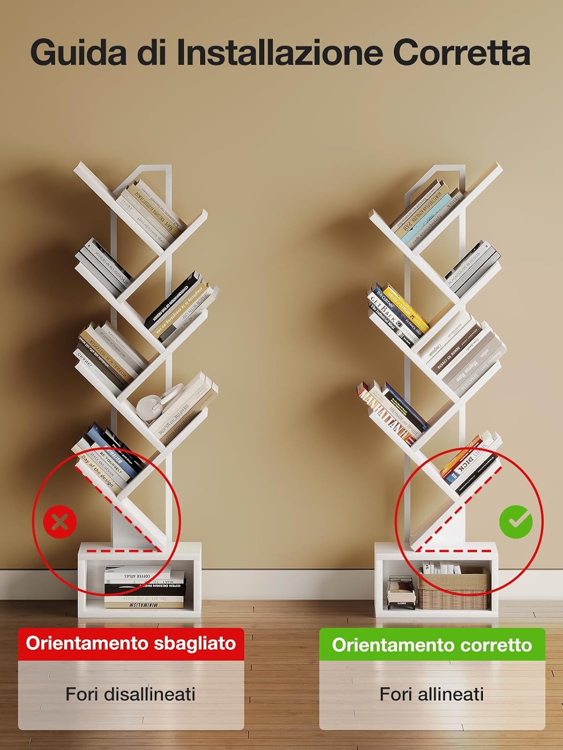 Detalle de Coleshome libreria a albero 6 ripiani