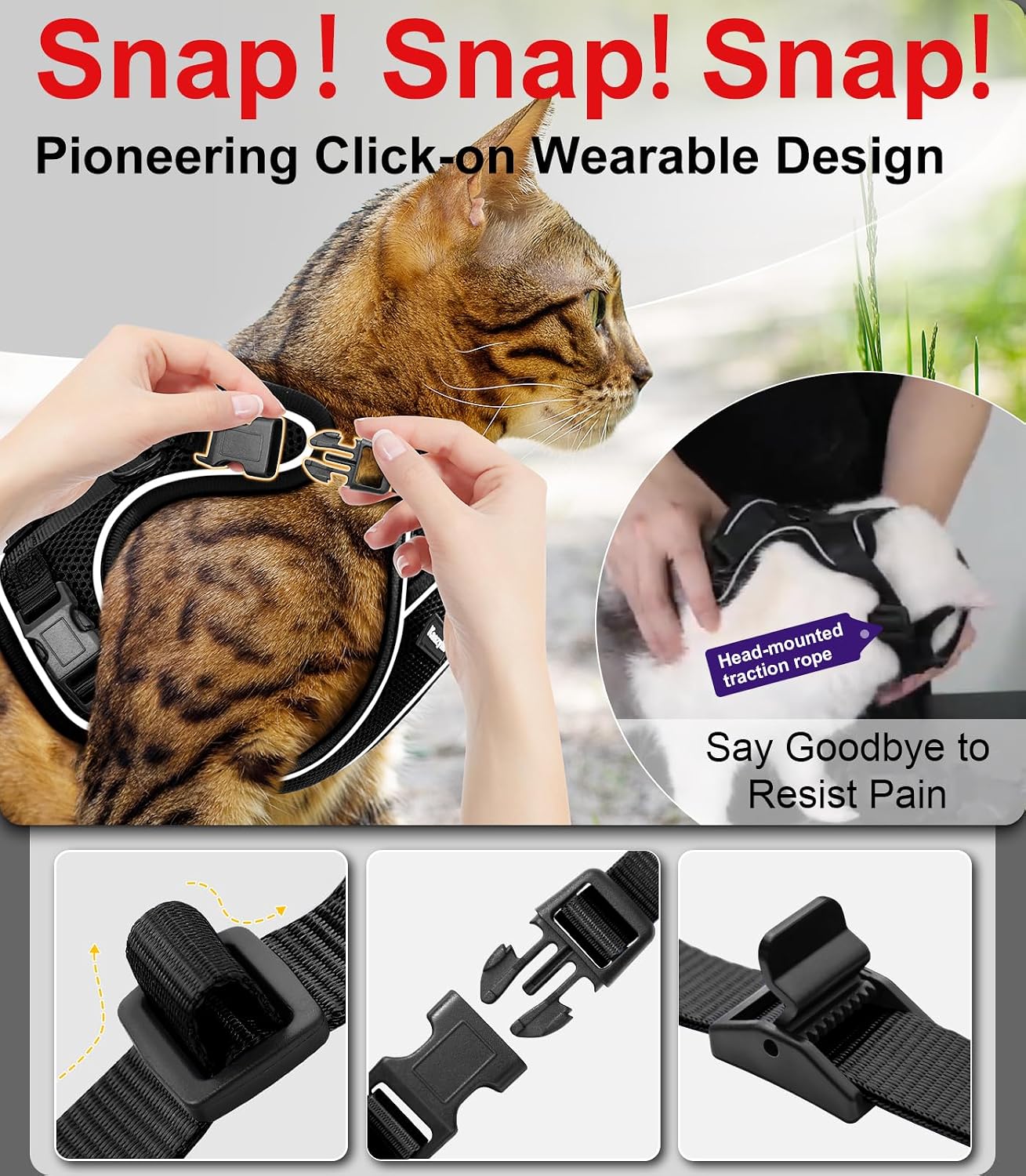 Thumbnail 4 de Cat Harness and Leash S breathable adjustable vest 🐾