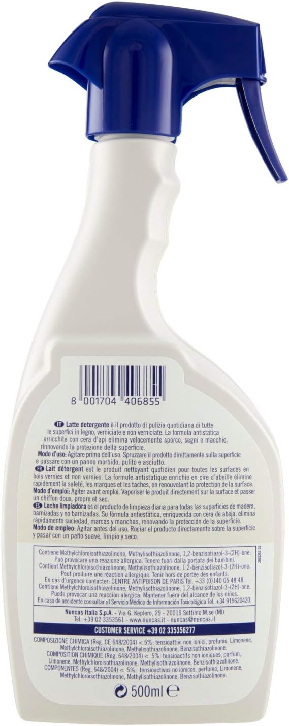 Detalle de Nuncas Livax Mobili&Design Latte Detergente Legno 500ml – Cura delicata per legno verniciato e naturale
