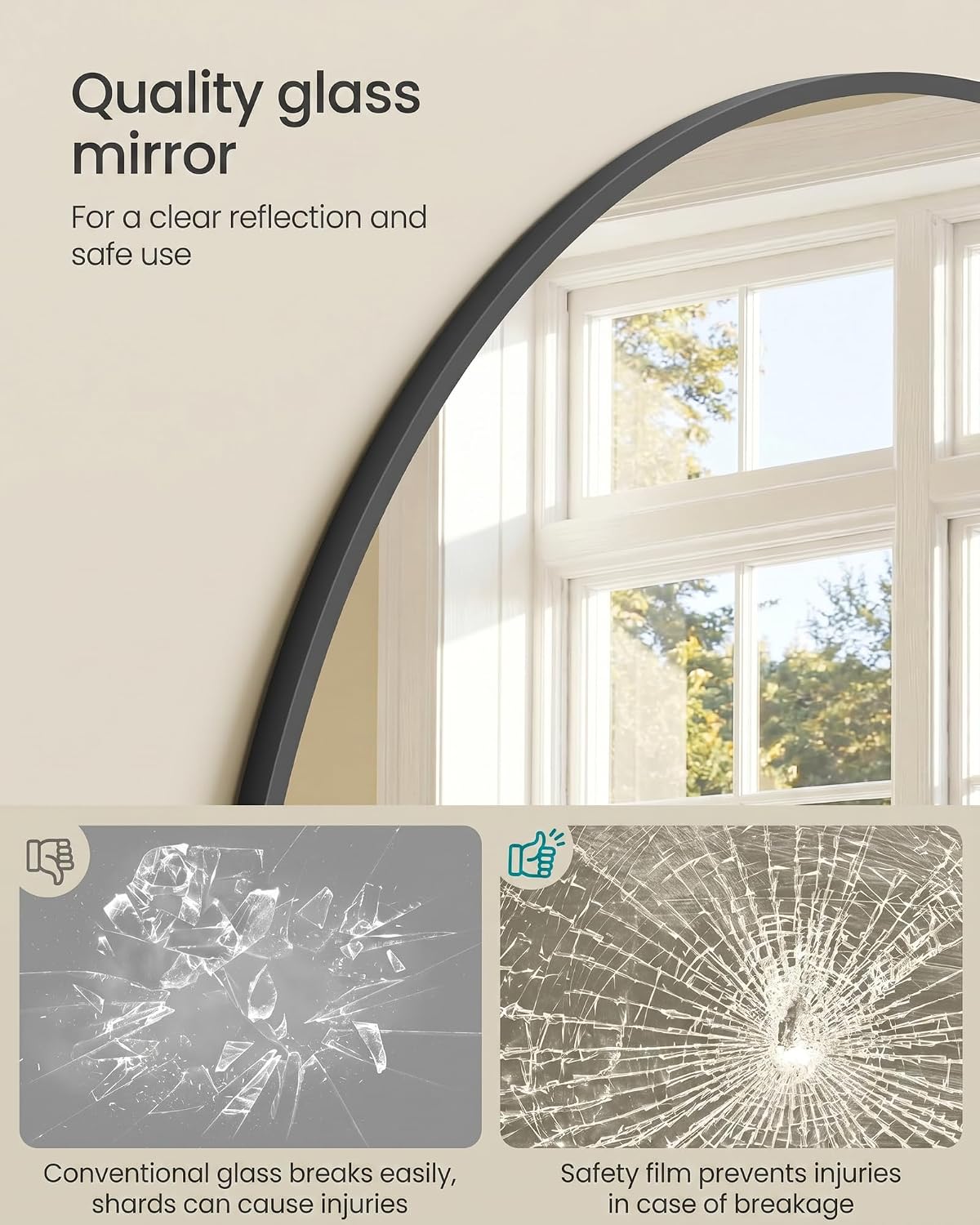 Thumbnail 3 de SONGMICS Arched Floor Mirror, 78 x 35 in