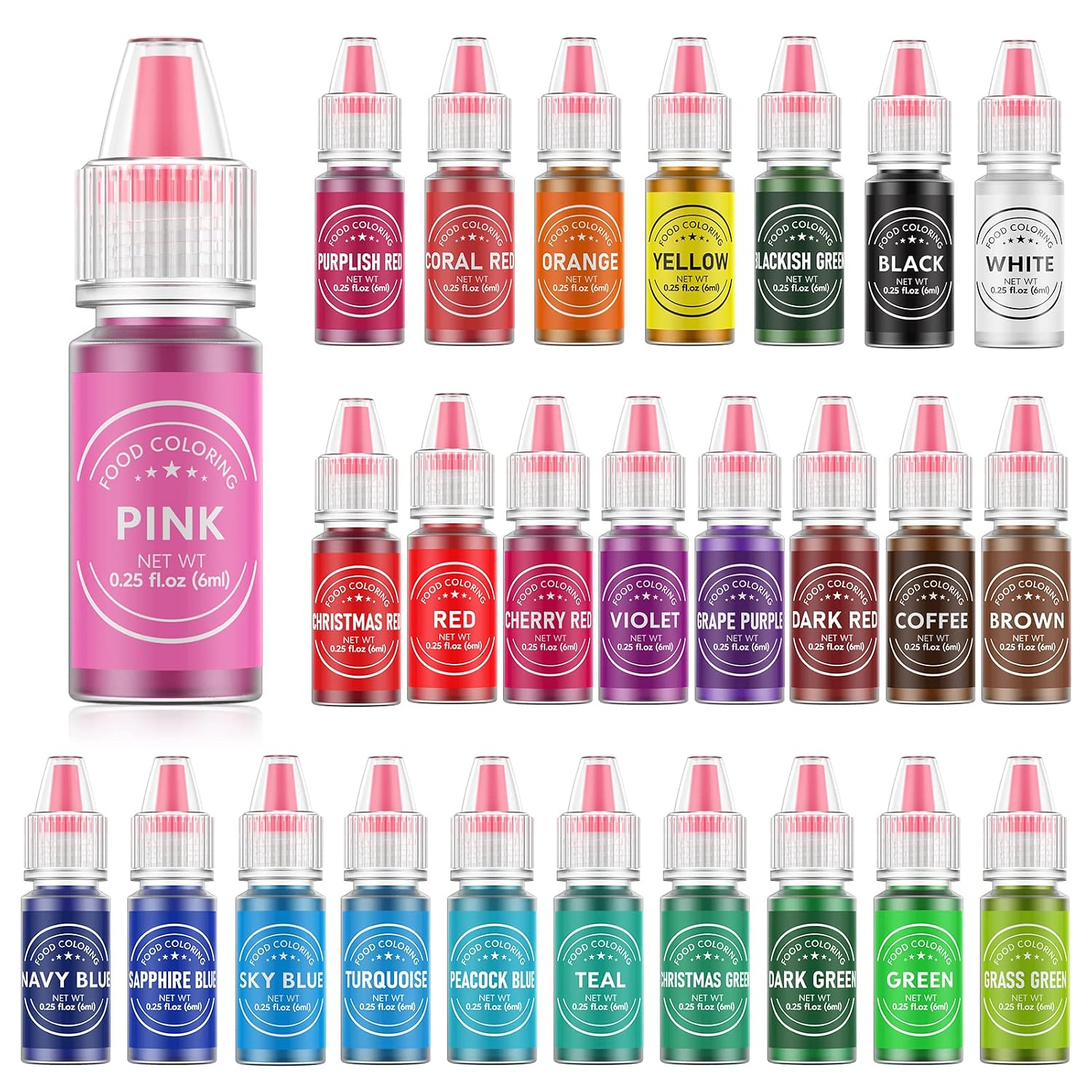 Detalle de Cherrysea 26-Color Liquid Food Coloring Set for Baking and Dessert Decorating