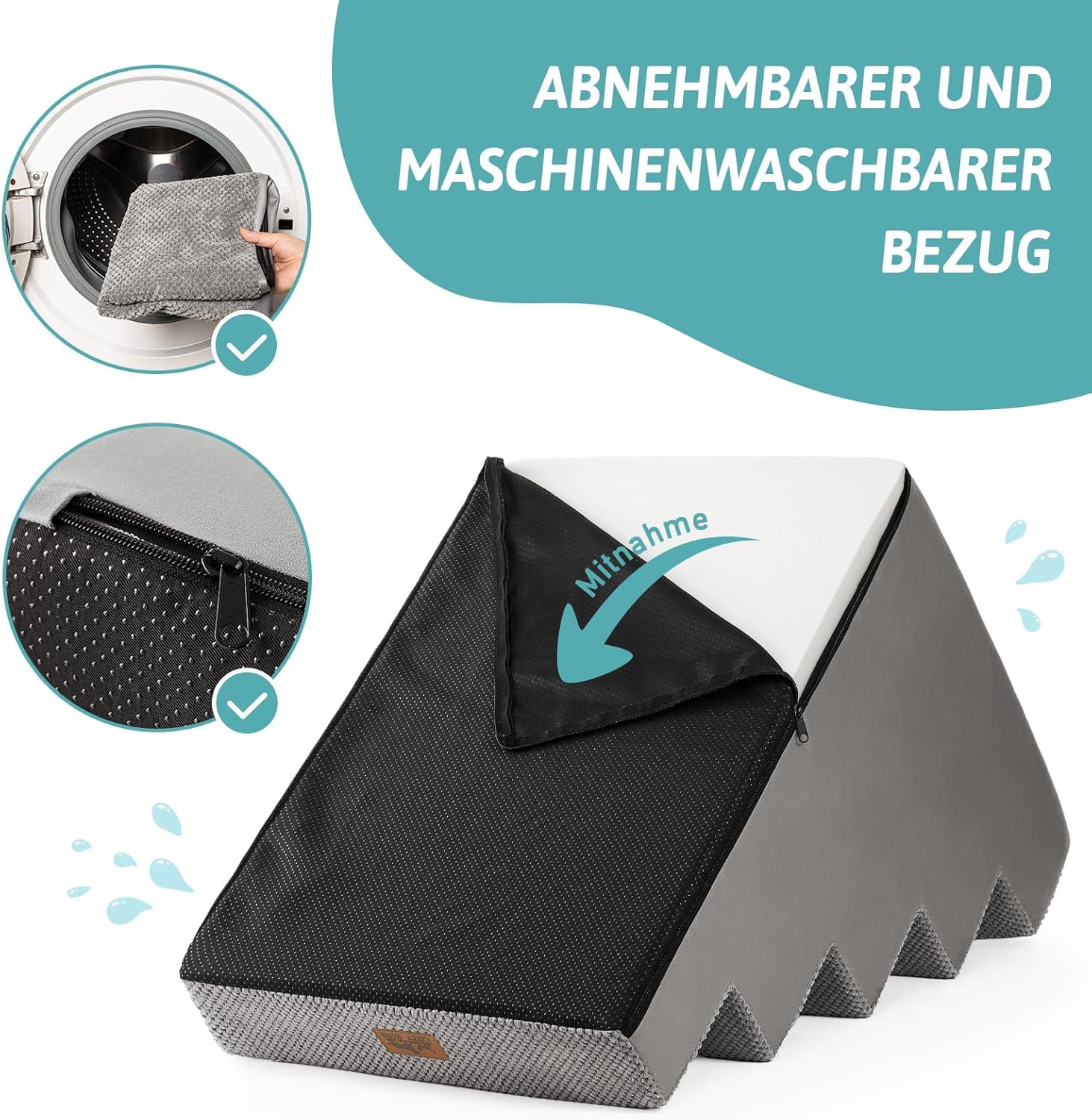 Thumbnail 5 de COZY KISS Hundetreppe 5 Stufen Grau 75x50x60 cm