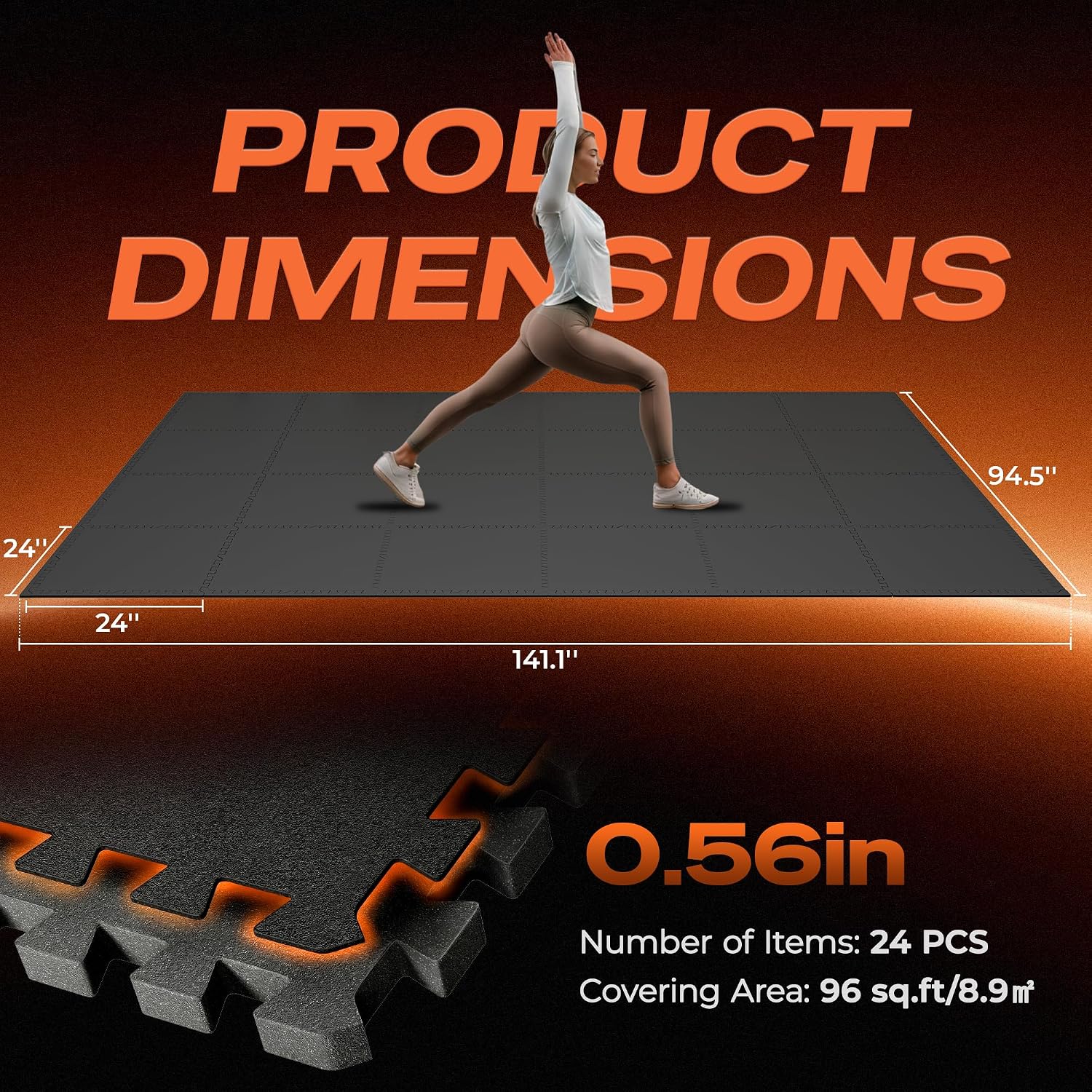 Thumbnail 6 de SUPERJARE Exercise Mats 96 Sq Ft 🏋