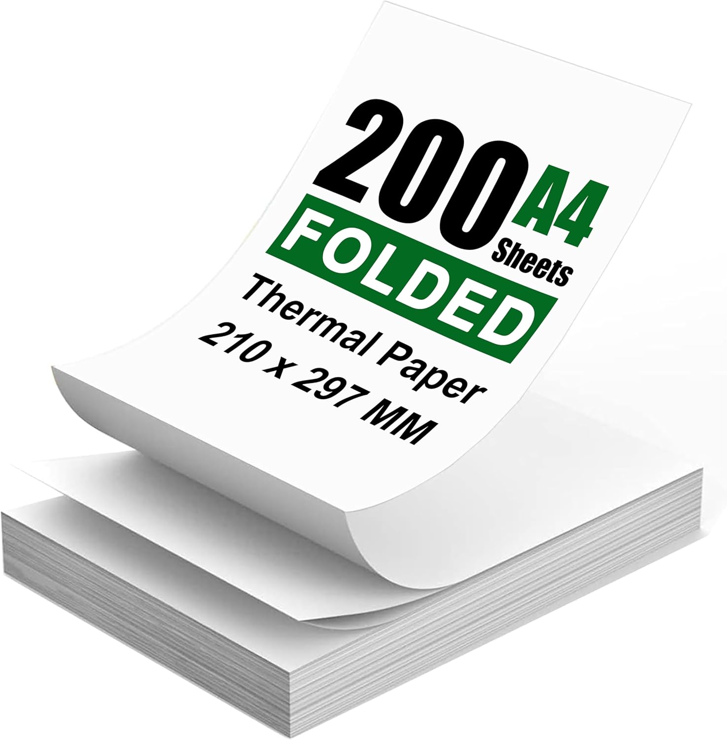 200 Sheets A4 Folded Thermal Paper (210 x 297 mm) for Portable Thermal Printers