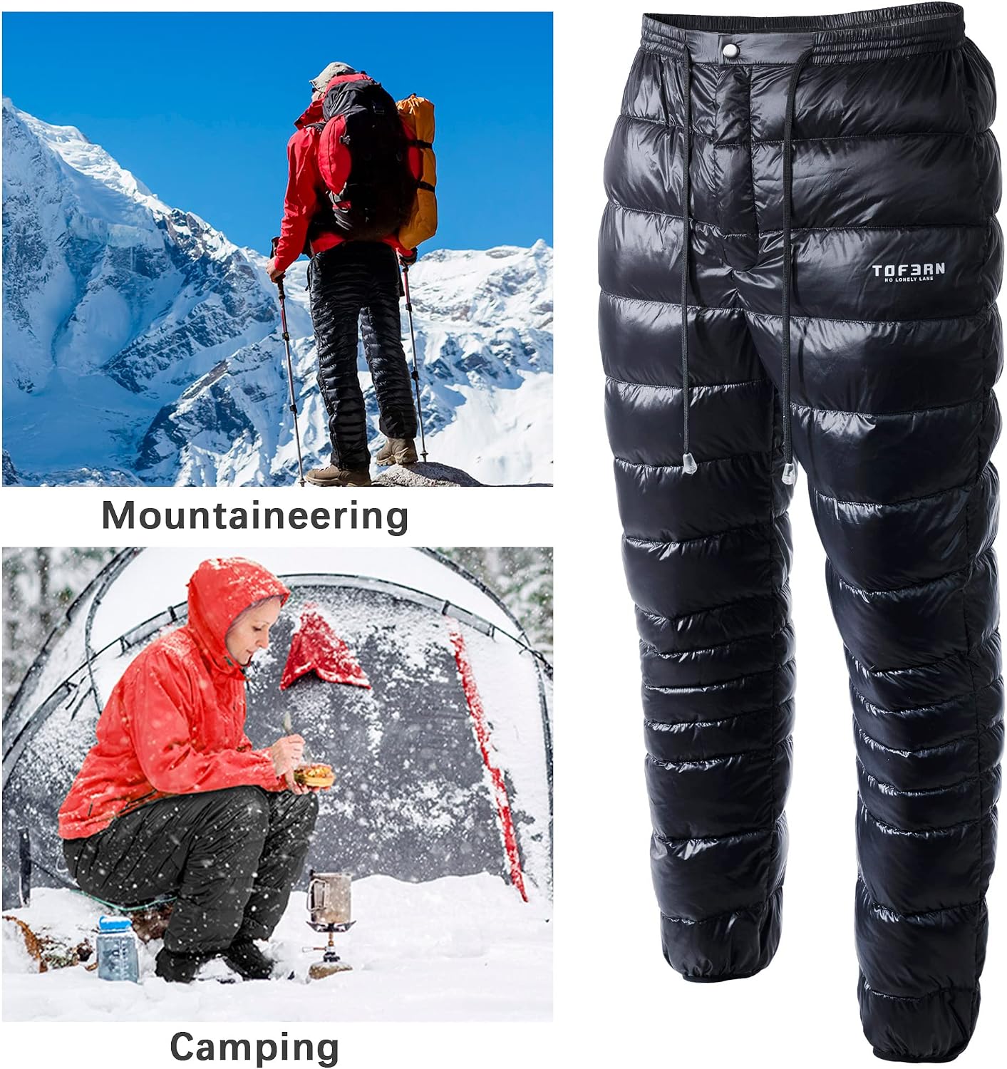 Thumbnail 6 de Tofern Thermal Pants, Water-Repellent Down Ski Trousers with Side Zippers