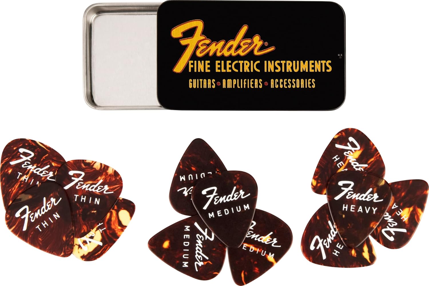 Detalle de Fender Celluloid – 12 kostek gitarowych 0,46/0,71/0,97 mm, kształt 351