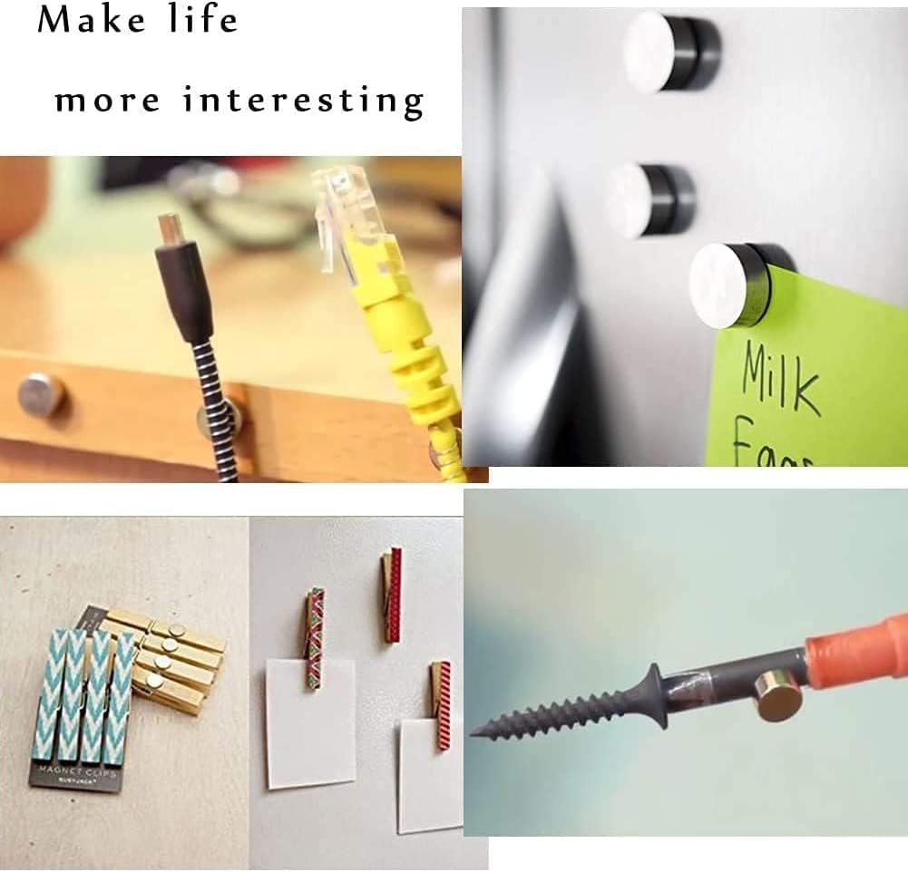 Thumbnail 3 de 50 Pack Magnets: Durable 10 mm x 2 mm Fridge & Whiteboard Magnets with Storage Case