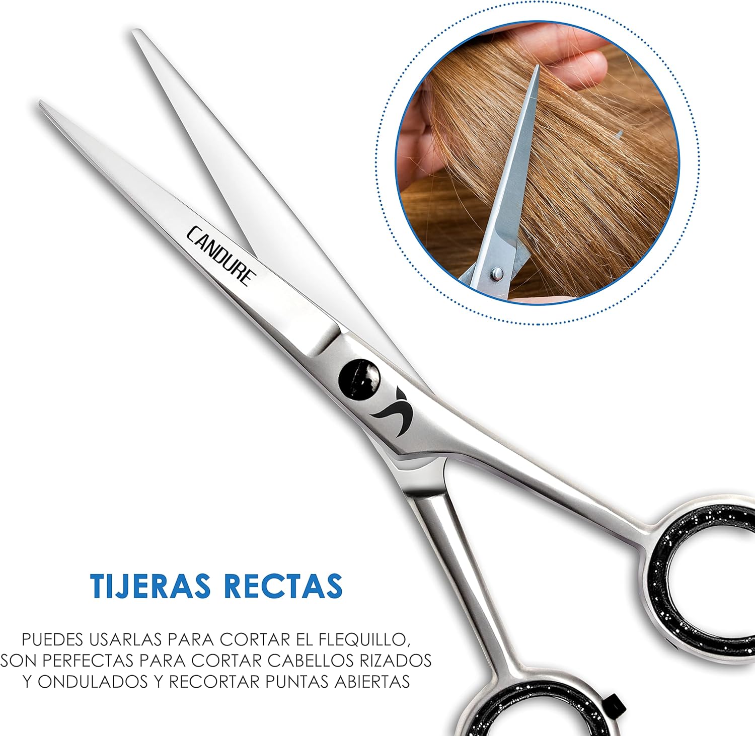 Detalle 2 de Candure Tijeras de Peluquería 6.5" acero inoxidable