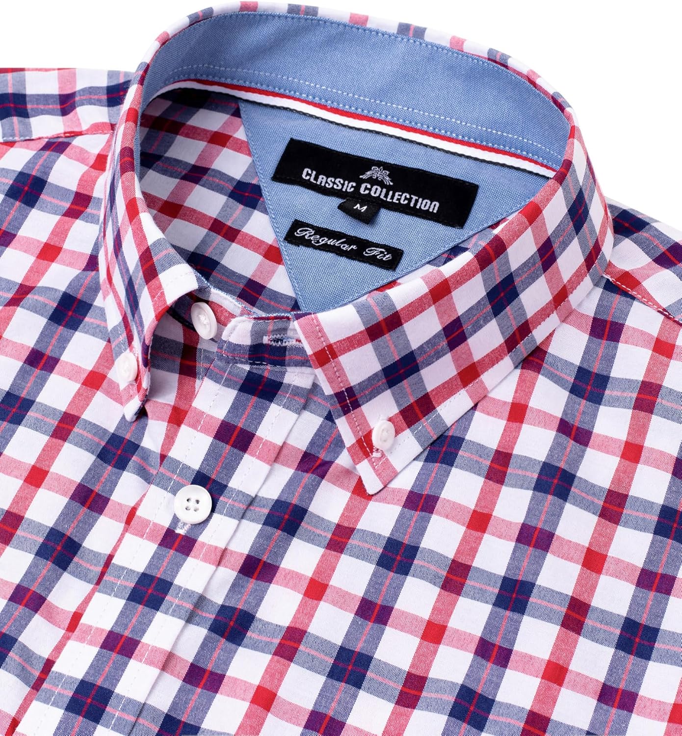 Thumbnail 2 de Alimens & Gentle Men's Plaid Button-Down Shirt: 100% Cotton, Regular Fit