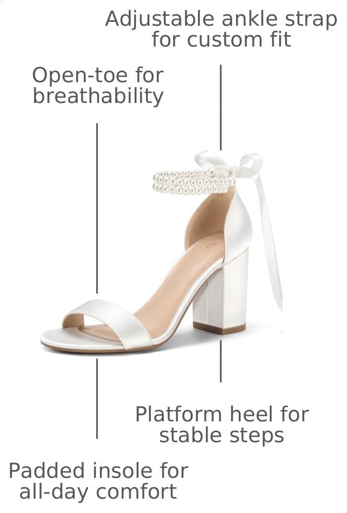 Detalle de COASIS Women's Block Heel Sandals, 3.5-Inch Heel, Open Toe and Ankle Strap