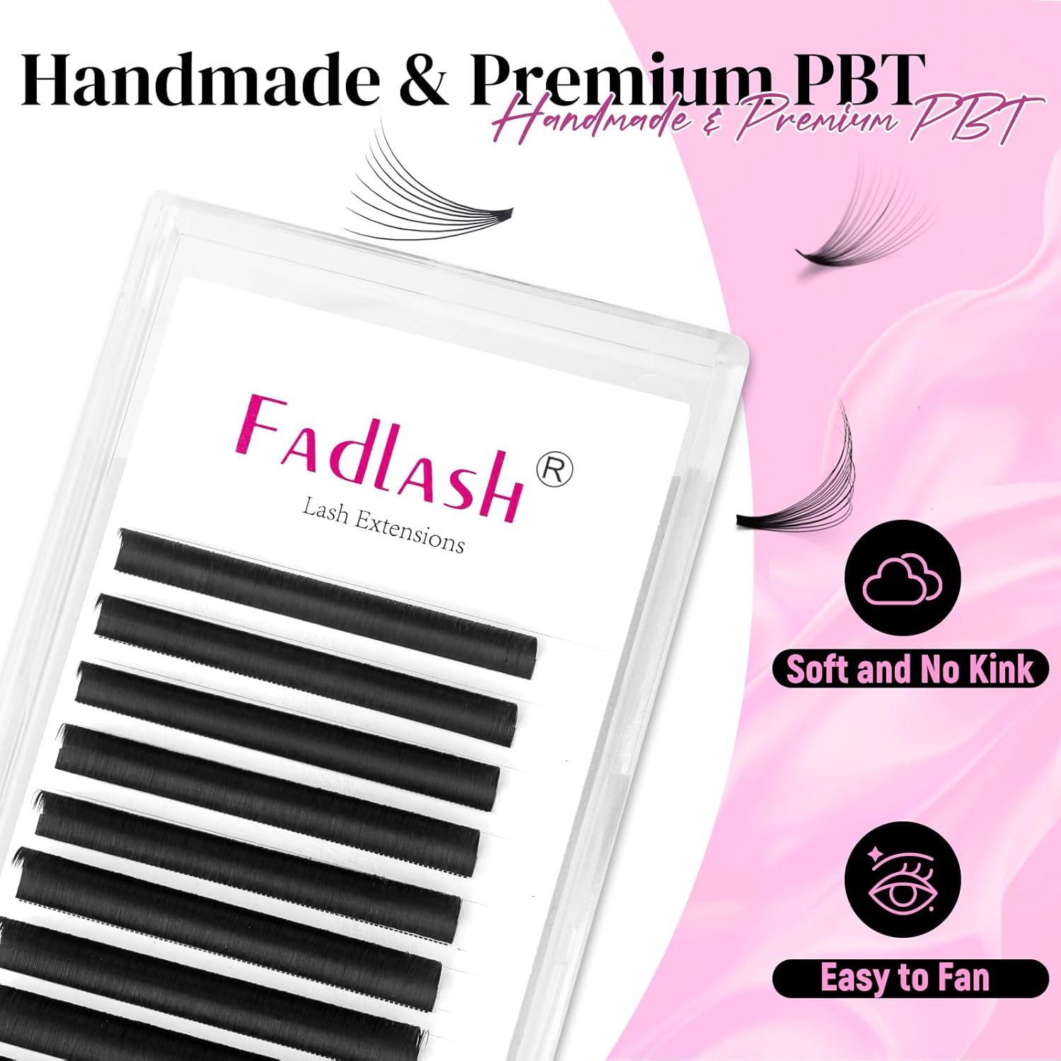 Detalle 2 de FADLASH Selbstfächernde Wimpern Volume 0,07 D Curl 13 mm (Easy Fan) für Volumentechnik