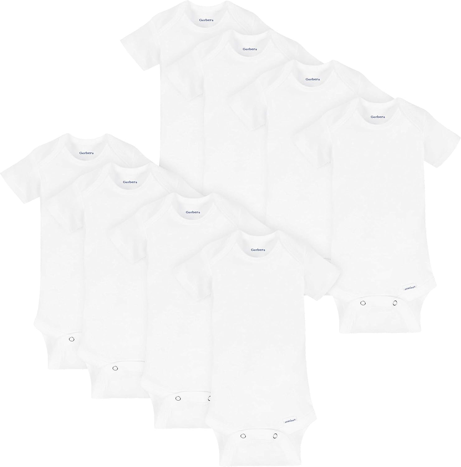 Detalle de Gerber 8-pack Short Sleeve Onesies Bodysuits Set per neonati e bambini Unisex – Pacco da 8