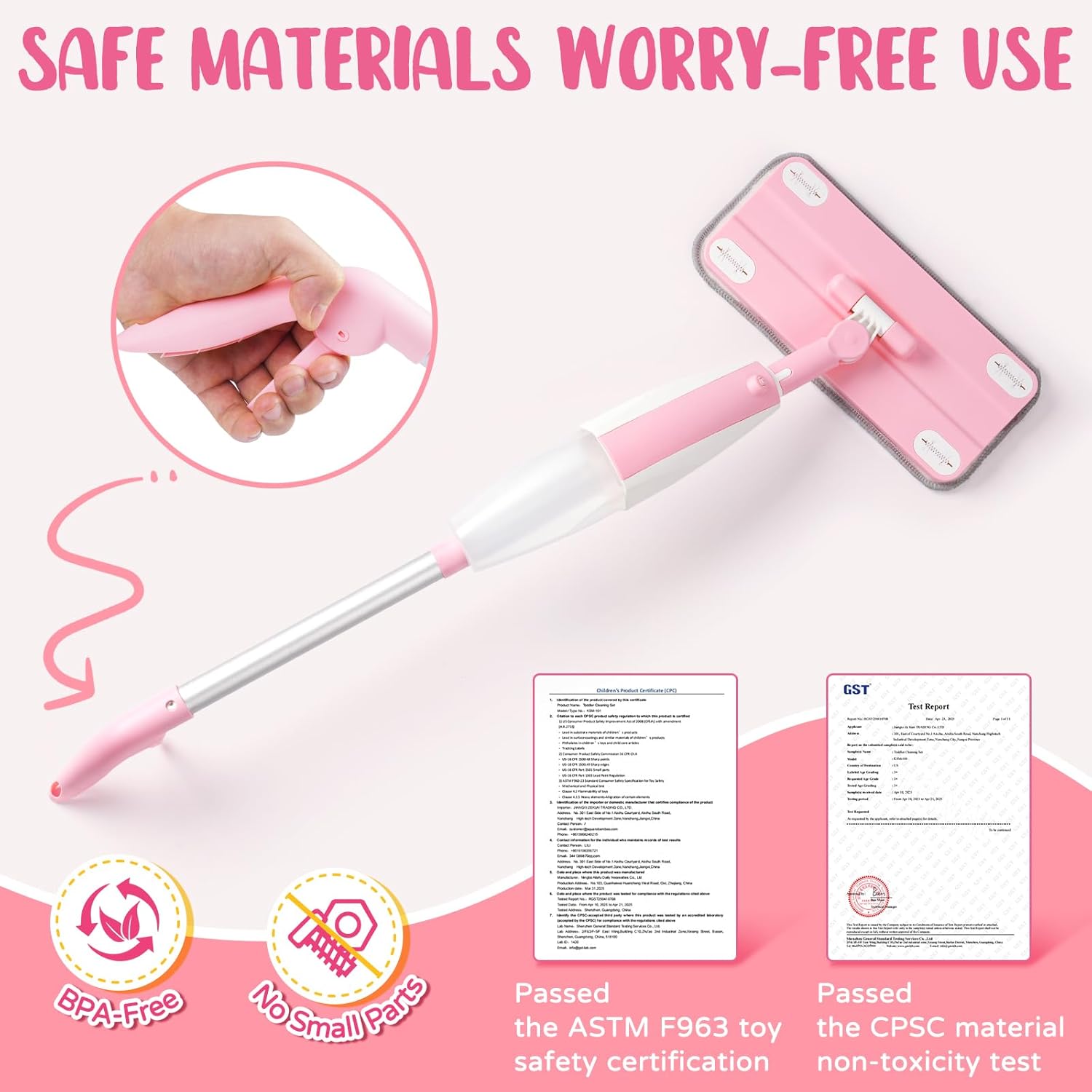 Thumbnail 1 de Yeeammk Kids Spray Mop Toy for Toddlers (Age 3+) – Montessori Pretend Play Cleaning Toy with Detachable Cloth