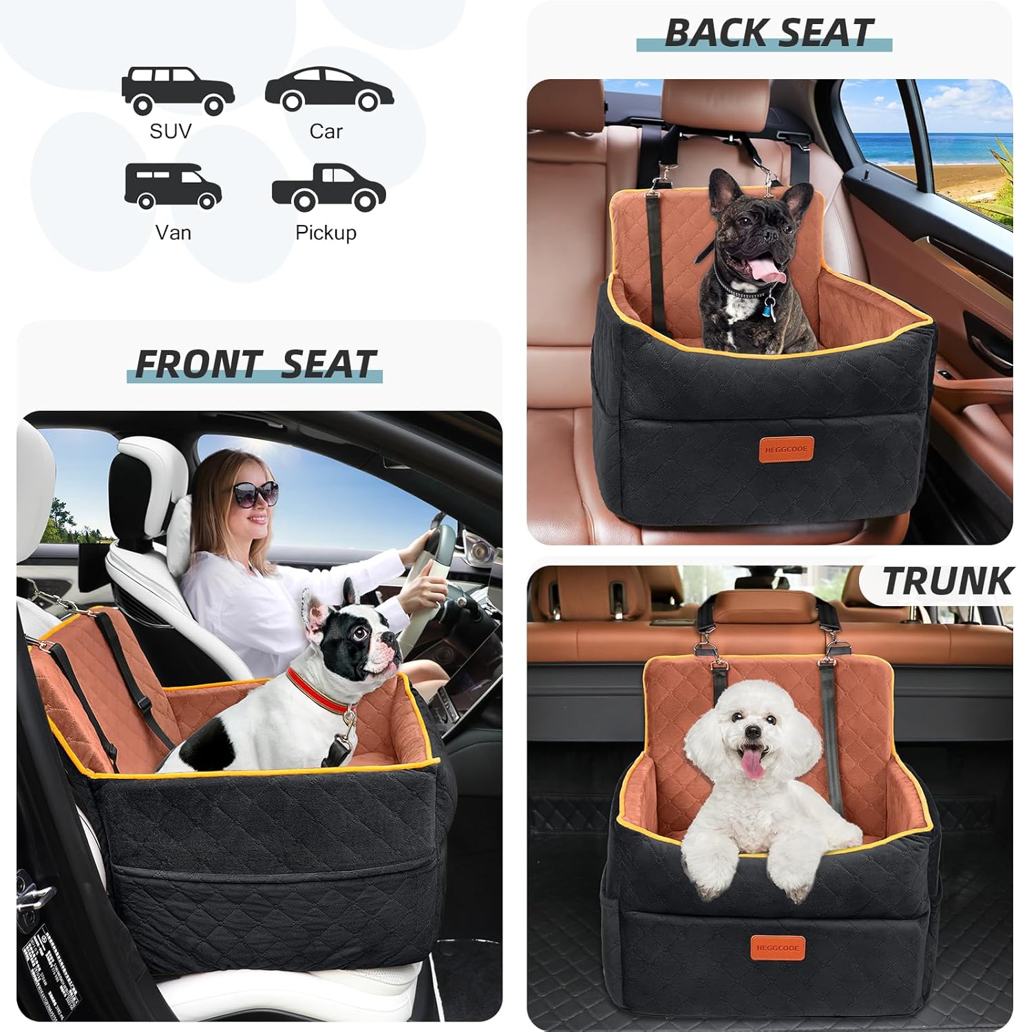 Thumbnail 4 de HEGGCOOE Small Dog Car Seat 35 lb booster seat