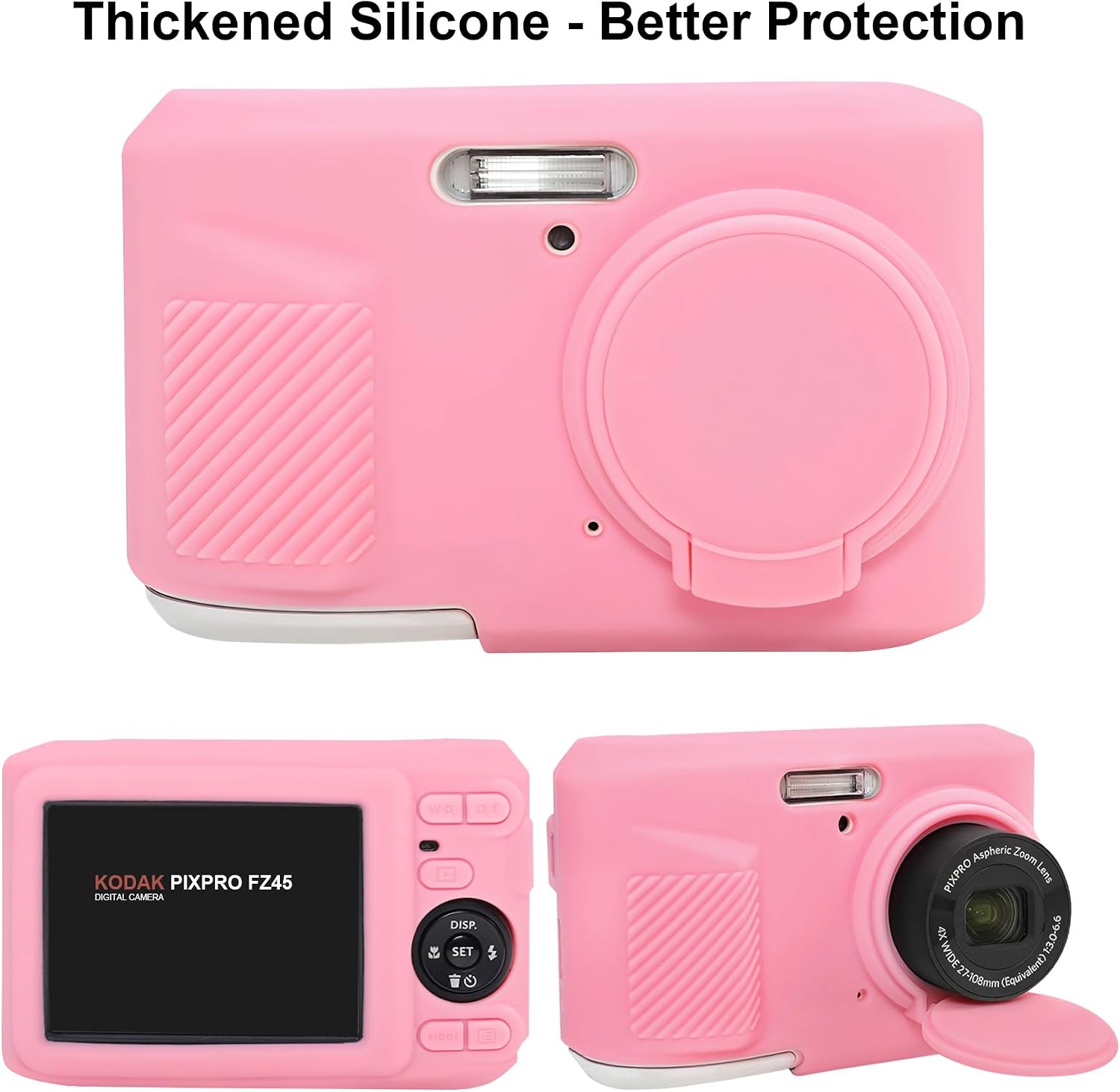 Thumbnail 2 de Elonbo Silicone Case for Kodak PIXPRO FZ45 (Pink) – 1:1 Fit