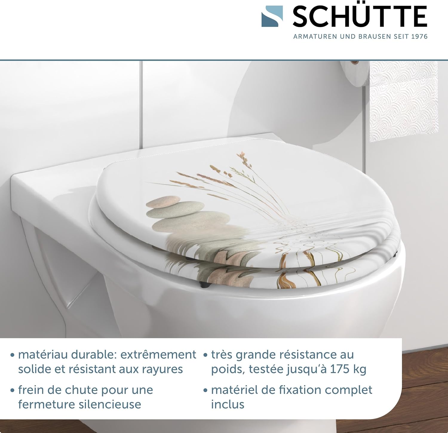 Thumbnail 2 de SCHÜTTE Abattant WC Wellness en MDF avec frein de chute – blanc, forme O, 150 kg