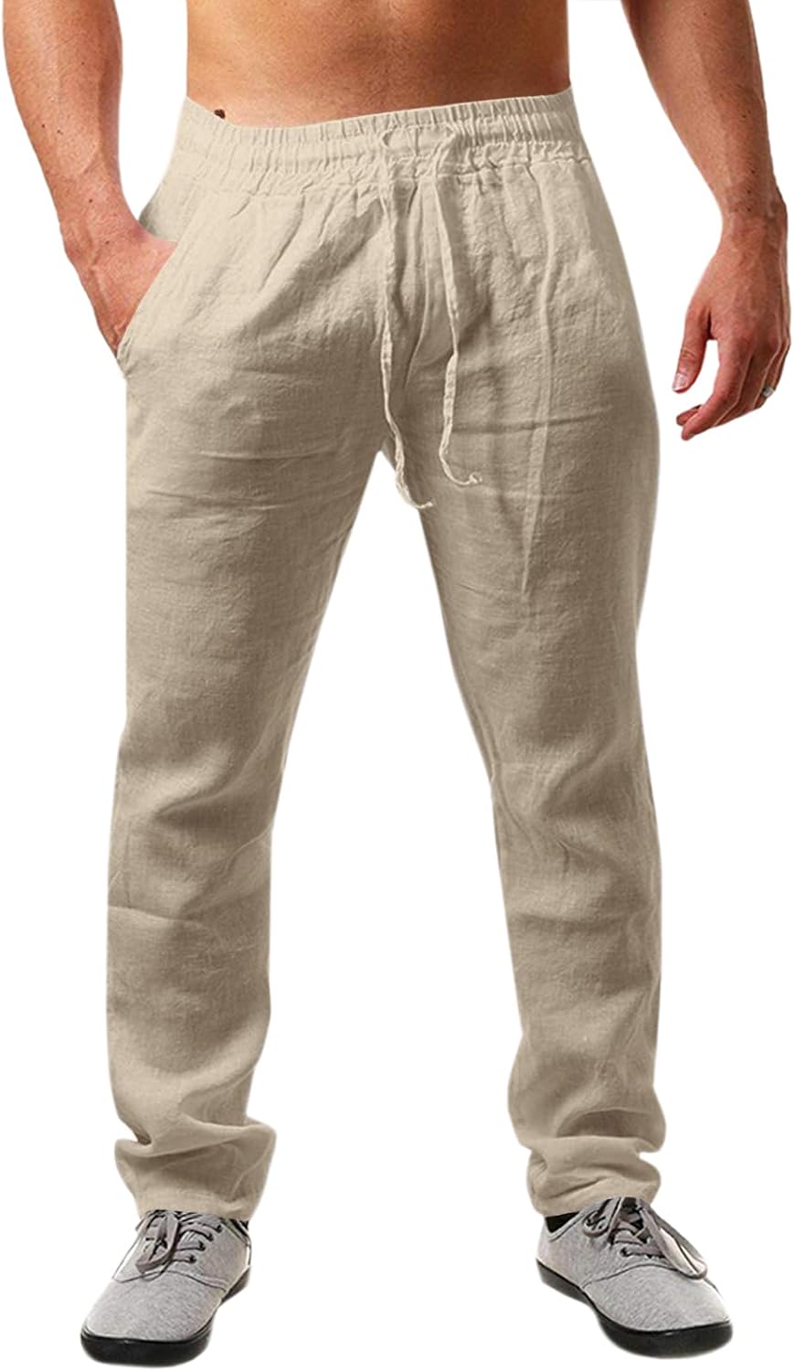 Thumbnail 6 de Runcati Herren Leinenhose aus Baumwolle-Leinen (70/30) – Loose Fit mit Kordelzug, einfarbig für Sommer & Urlaub