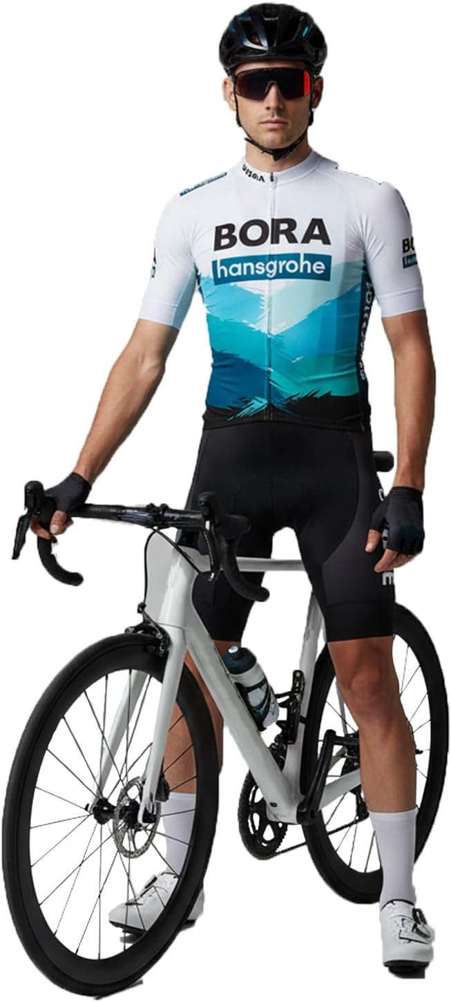 Detalle de HOMTOL Rennrad Trikot Herren Kurzarm – Set mit 3D-Gel-Polster, atmungsaktiv