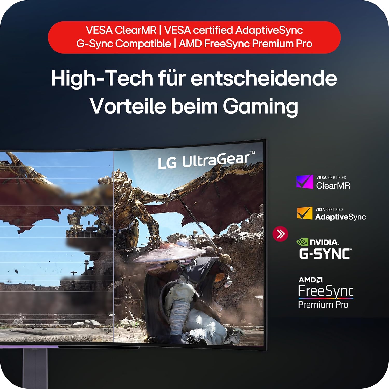 Detalle de LG Ultragear 45GS96QB-B.AEU – 45 Zoll OLED Curved Gaming-Monitor mit 240 Hz