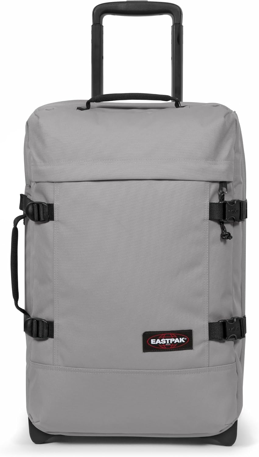 Detalle de Eastpak TRANSVERZ S Pebble Grey: sac cabas à deux roues, robuste et élégant