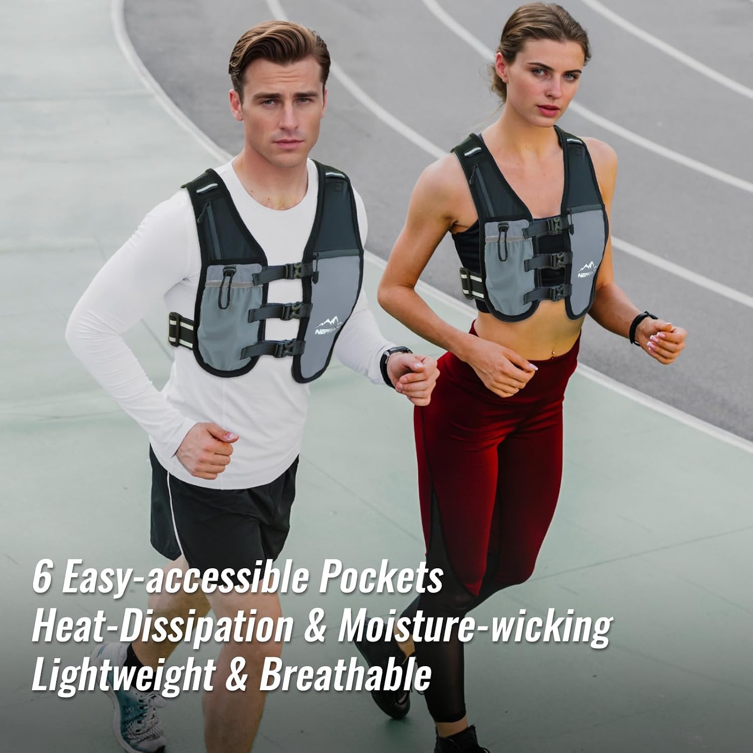 Thumbnail 5 de Nepfaivy Running Vest lightweight reflective hydration pack