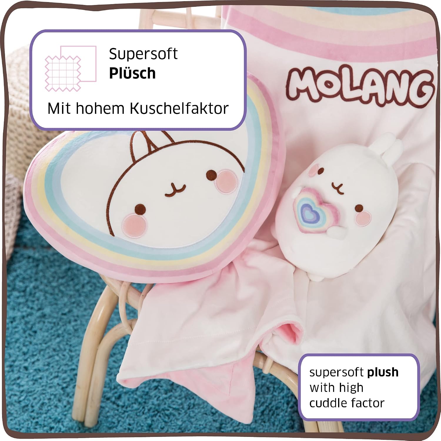 Detalle 1 de NICI MoLANG 48 cm – biały pluszak z miękkiego poliestru