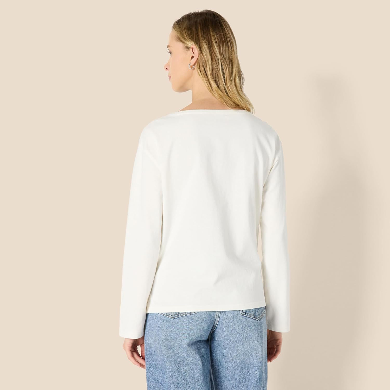 Thumbnail 1 de Amazon Essentials Damen U-Boot-Ausschnitt Langarmshirt aus schwerer Baumwolle – Herbst & Winter
