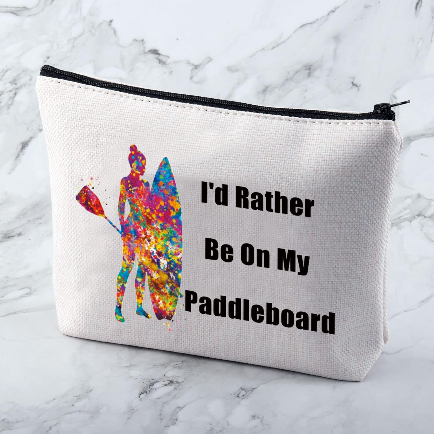 Thumbnail 3 de Funny Paddle Board Cosmetic Bag – I'd Rather Be On My Paddleboard Makeup Zipper Bag