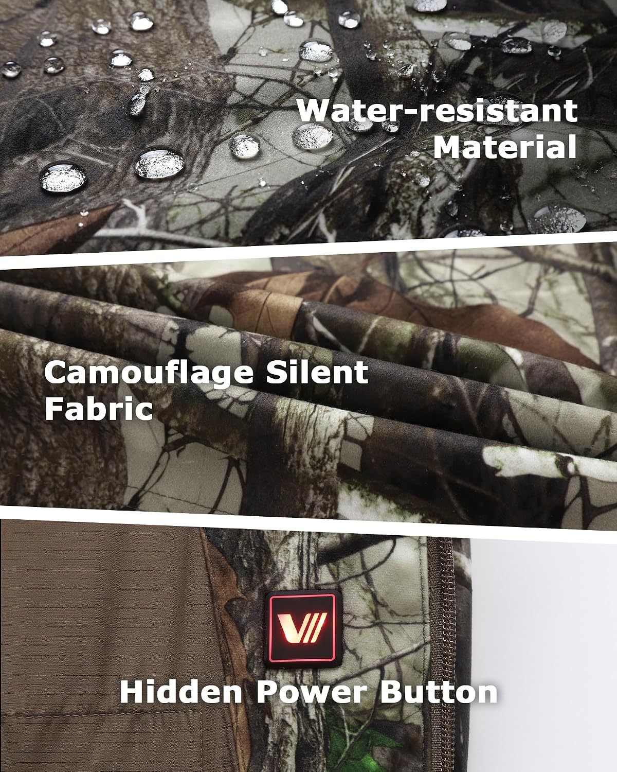 Detalle de Venustas Heated Hunting Jacket Camo
