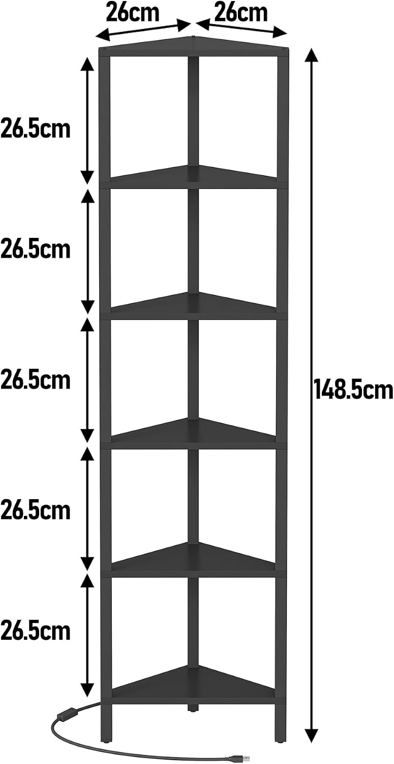 Detalle 2 de TUTOTAK BS05BK006LEU 6-tier corner shelf with LED