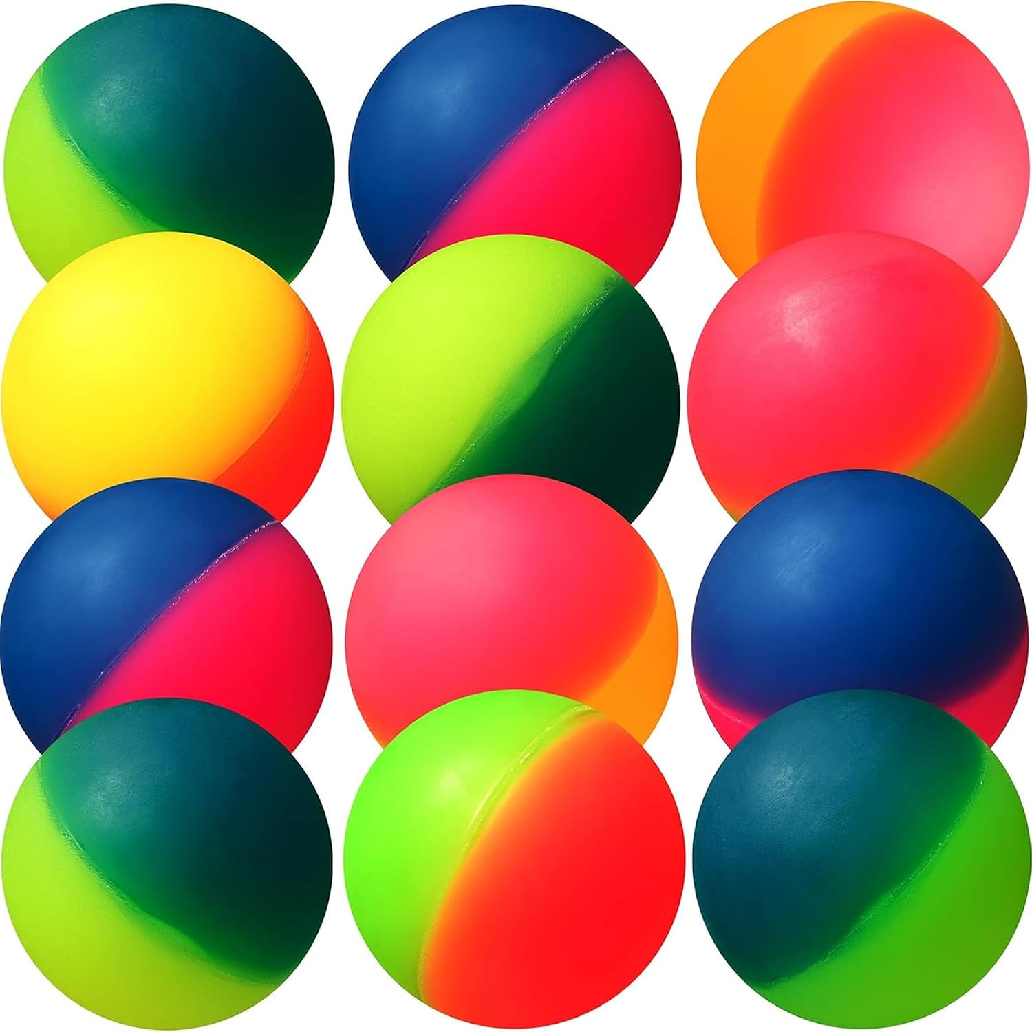 Detalle de Bedwina Jumbo Super Bouncy Balls da 60 mm — confezione da 12 palline neon per feste e premi all'ingrosso