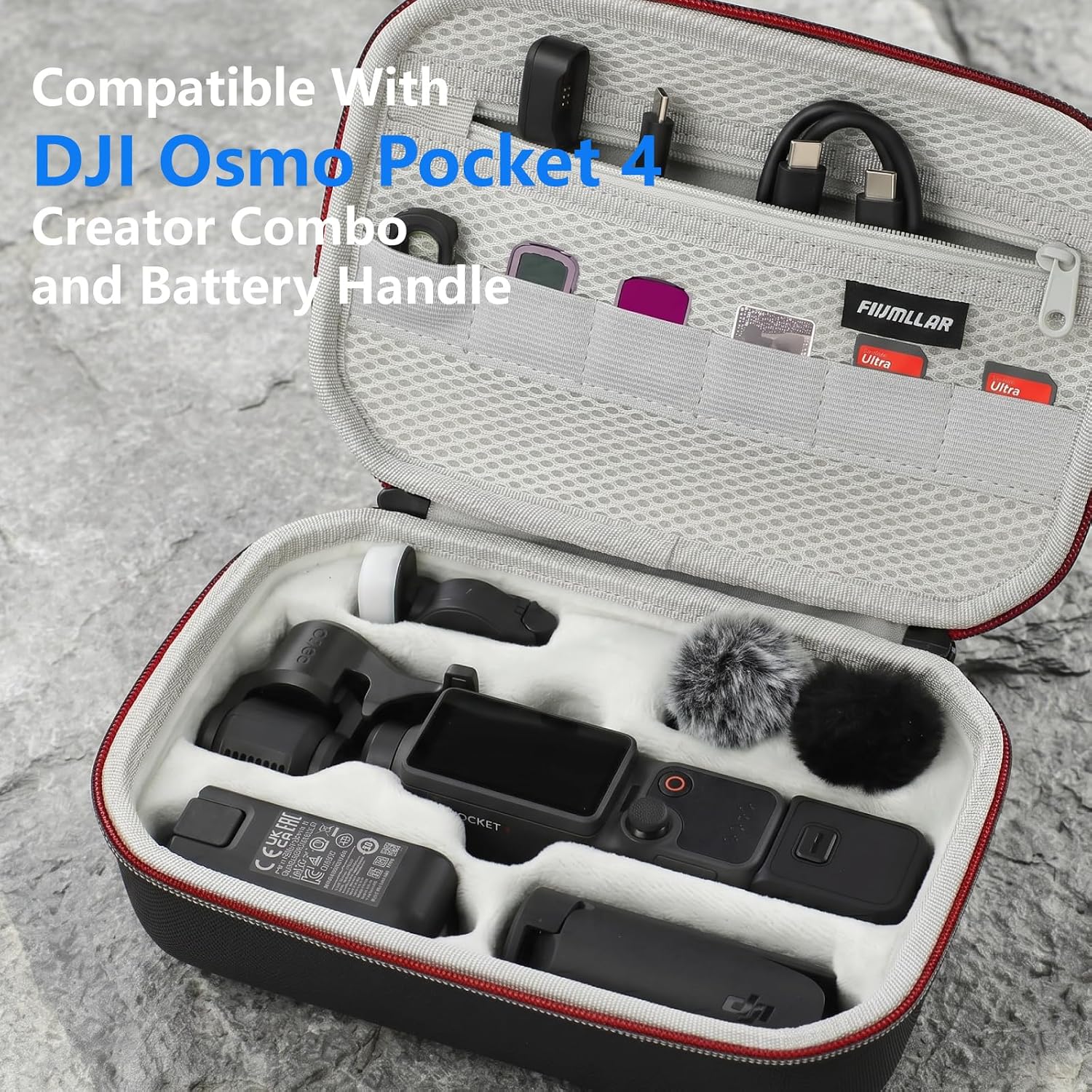 Detalle 1 de Fuimllar Pocket 4 Case Carrying Case for Osmo Pocket 4 Creator Combo