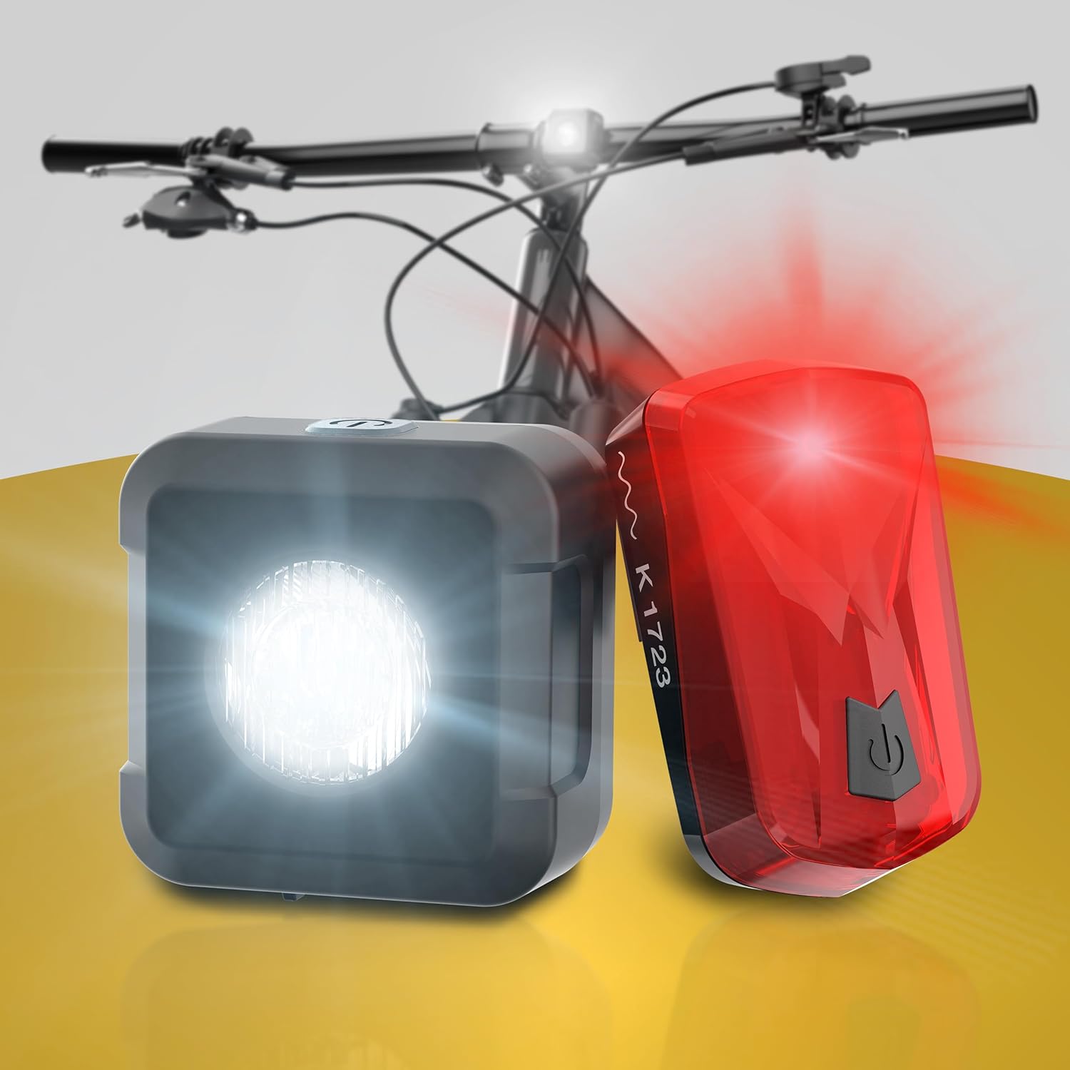 Thumbnail 6 de DANSI Fahrradleuchten-Set StVZO I LED-Fahrradlicht vorne (30/15 Lux) mit Batteriewechselanzeige