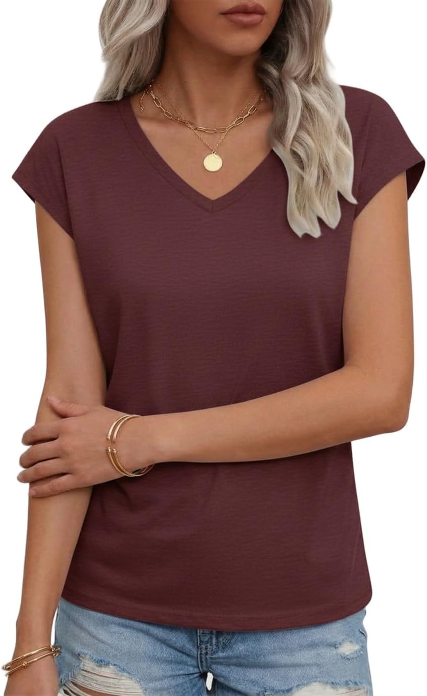 Thumbnail 2 de T-shirt d’été Suncife pour femme à col en V, manches courtes et coupe ample