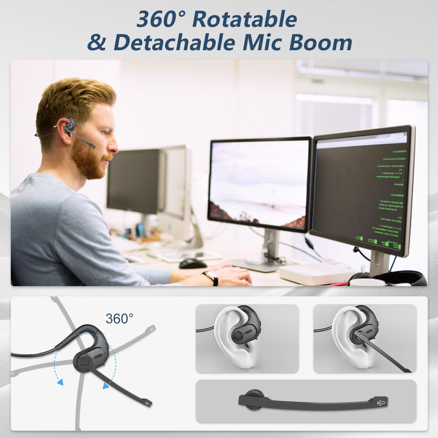 Thumbnail 3 de BANIGIPA Bluetooth Headset 12 Hrs