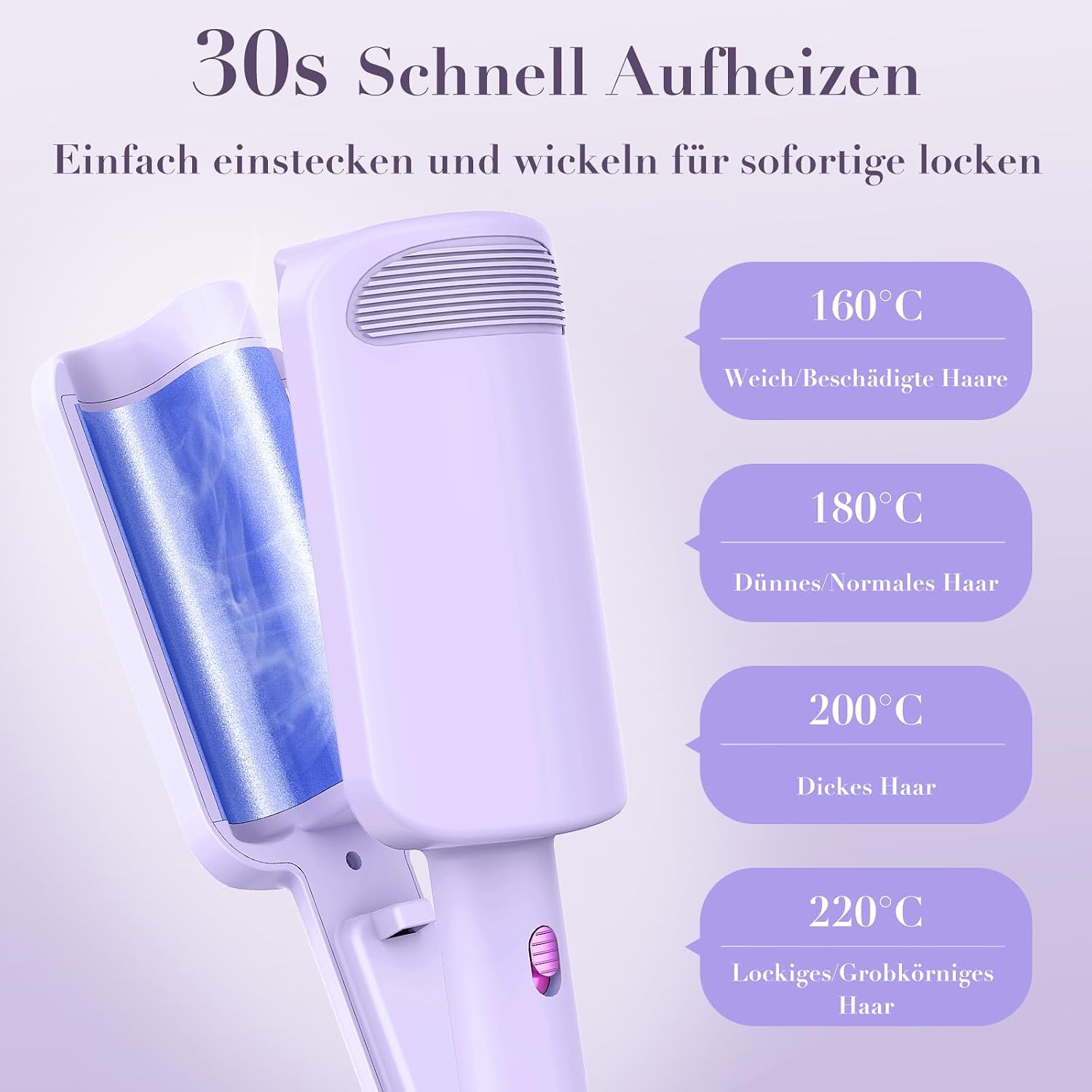 Detalle 2 de AISEELY 32 mm Welleneisen für Beach Waves 💇♀