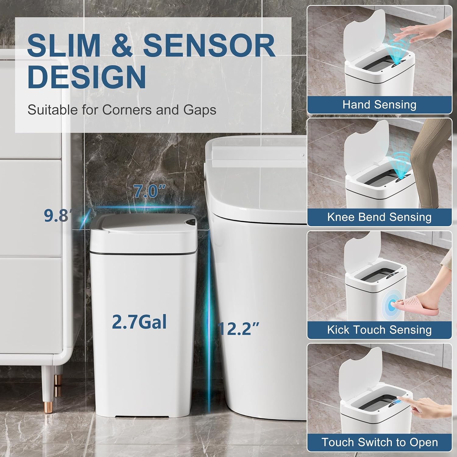 Detalle de Vanpopubs Motion Sensor Trash Can 2.7 Gal