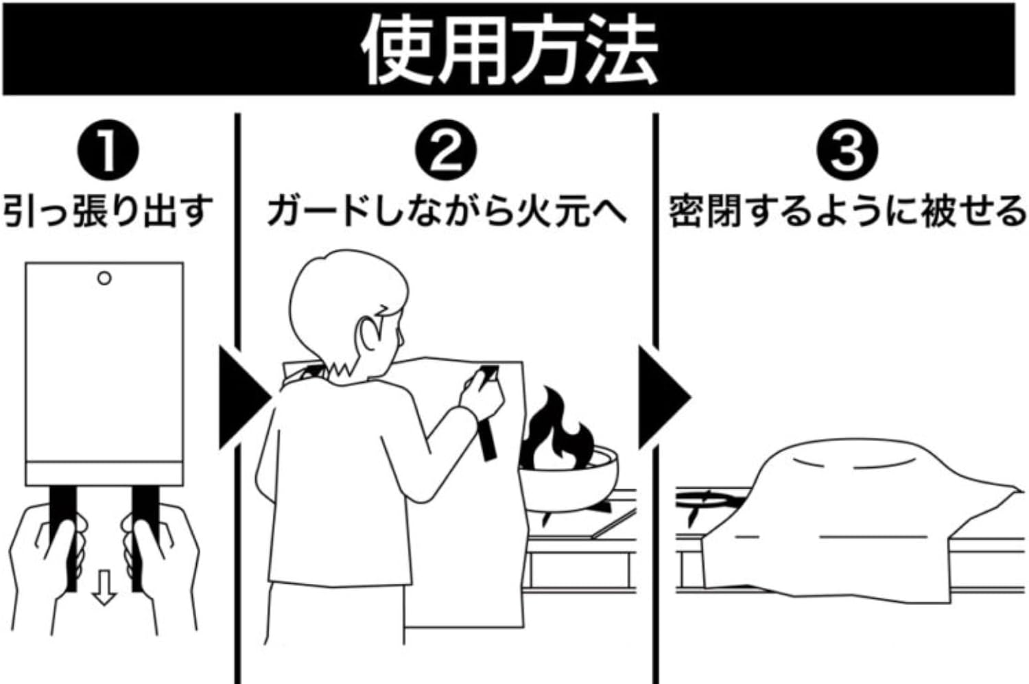 Thumbnail 4 de GENTOS GFB-01 初期消火用シート 1000×1000mm・550℃耐火グラスファイバー