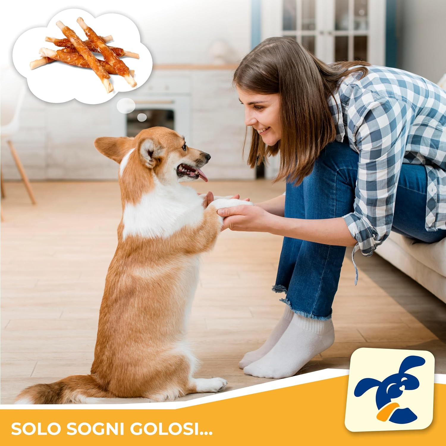 Detalle de CHEWSTER Bastoncini da masticare con Pollo – Snack per cani, confezione da 85 pezzi (800 g)